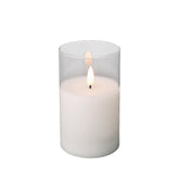 Lumineo BO Led Wick Candle 7.5 x 12.5cm - Clear/Warm White